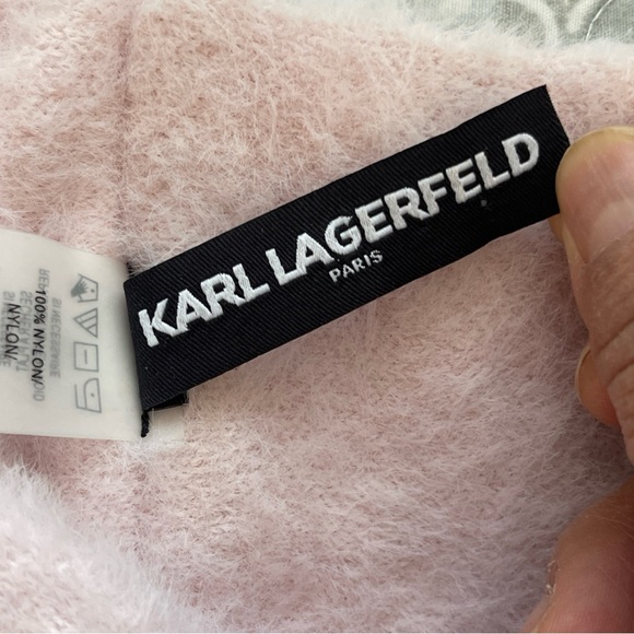 Karl Lagerfeld Blush Pink Scarf with Embellishments - Picture 7 of 11